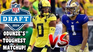 Rome Odunze Vs Christian Gonzalez  (2024 NFL Draft) WR Vs CB Matchup!