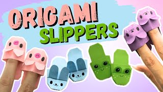 Origami Paper Slippers Bunny, Bear, Pig & Frog / How to make paper shoes🐰🐇🧸🐻🐷🐽🐖🐸
