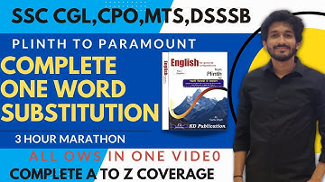 One Word Substitution Marathon Plinth To Paramount|One Word Substitution Neetu Singh|#ssc #vocab
