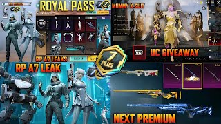 Next Premium Crate Upgrade | Royale Pass A7 1 to 100Rp Leaks | Mummy X-Suit Leaks | PUBGM | BGMI