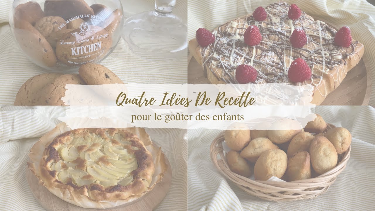 ❥ Quatre idées de recette pour le goûter des enfants ╳ Madeleines, cookies, cake & tarte à la poire