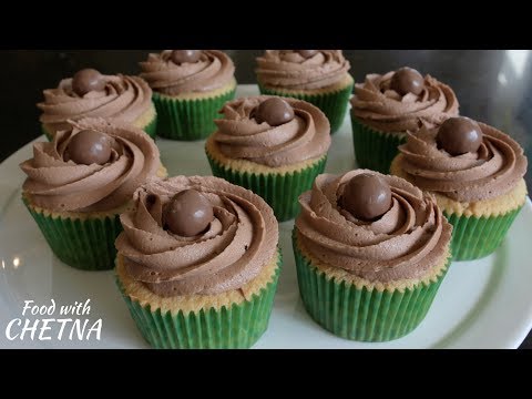 Vanilla cupcakes with Nutella filling amp Chocolate buttercream