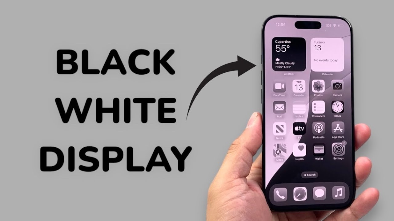 How To Turn iPhone Display Black and White - YouTube