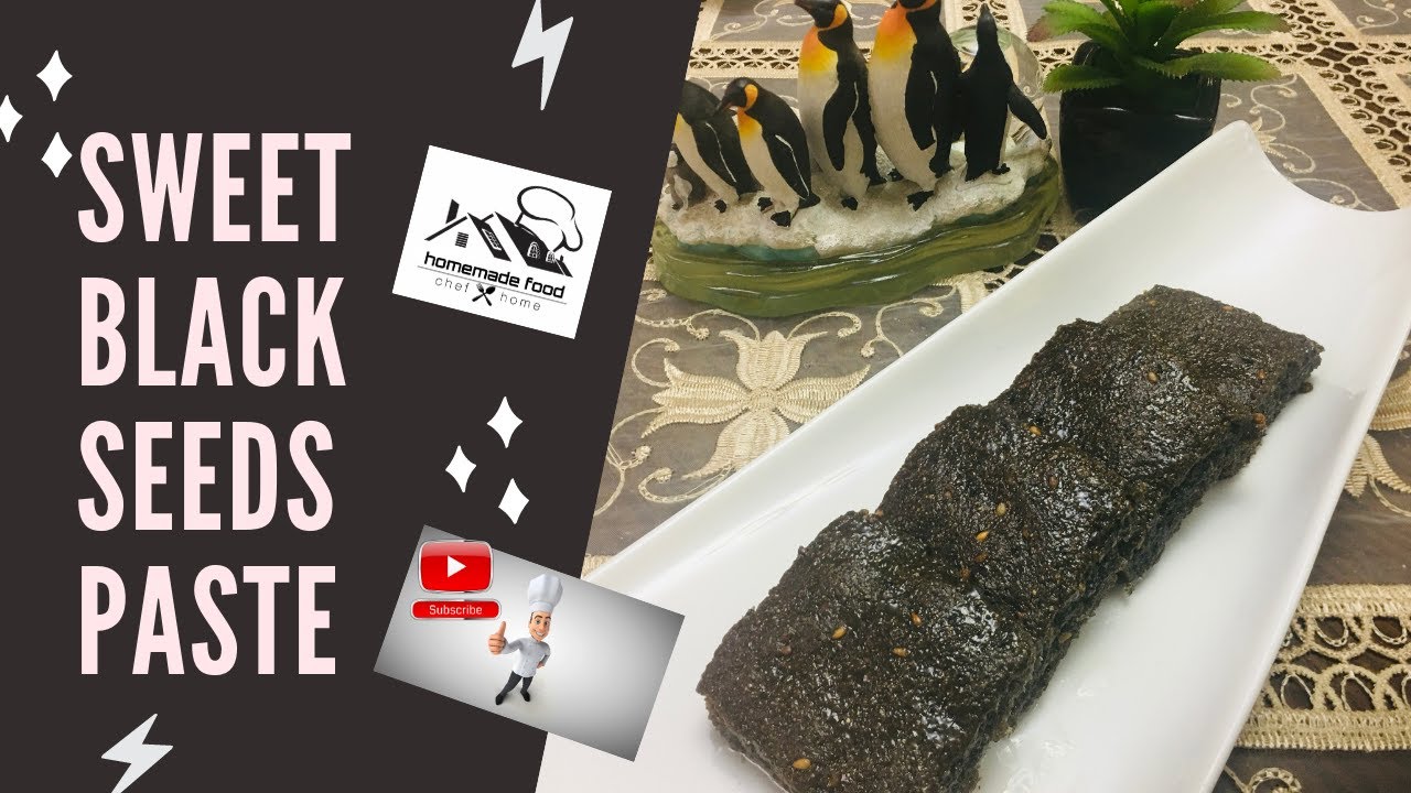 black sesame seeds paste recipe حلو قزحة YouTube