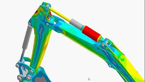 ANSYS   simulation of excavator loading during pushing the brick through