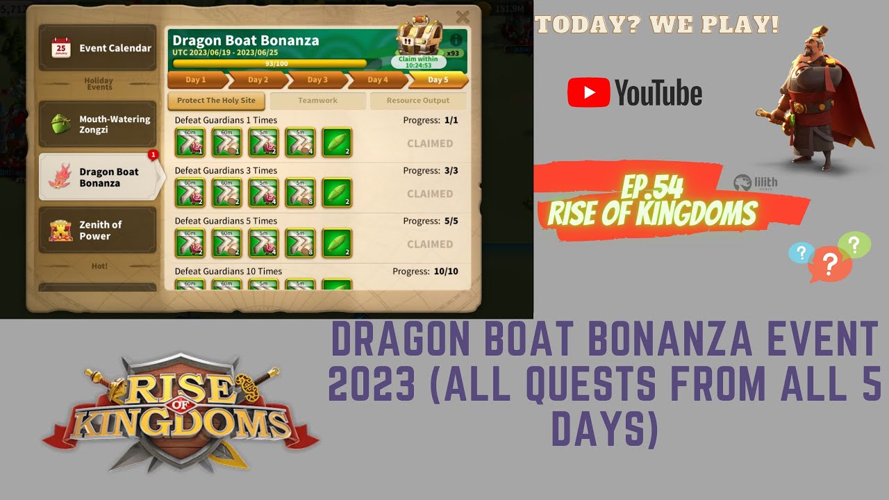 RoK Guide: Dragon Boat Bonanza Event 2023 (All quests from all 5 days ...