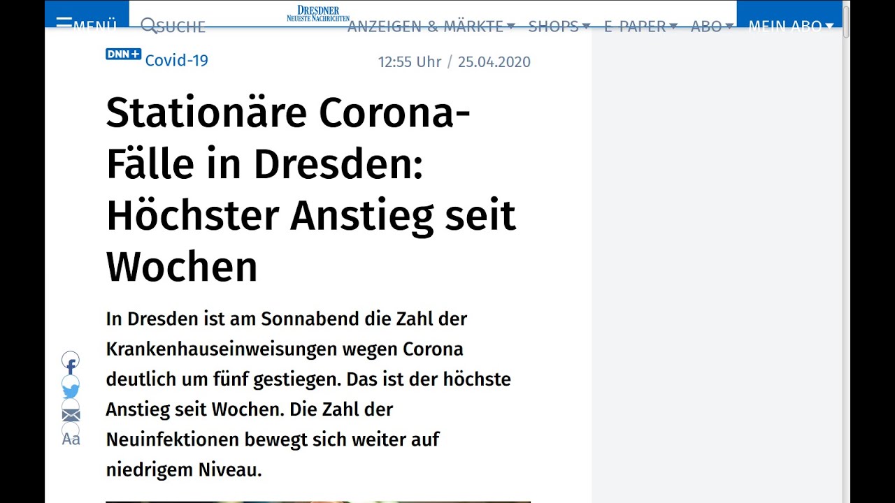 Corona-News aus Dresden vom 25. April 2020 - YouTube