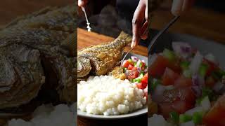 Ugali,Fried Fish and Kachumbari
