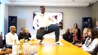 Memphis Rapper Blac Youngsta performs in front of staff at Epic Records in Los Angeles