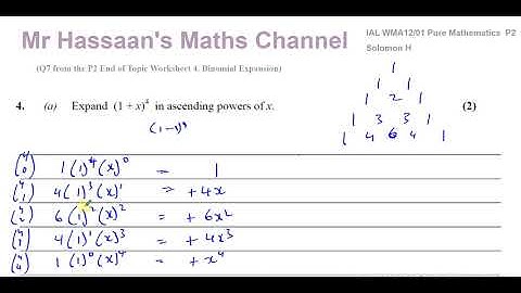 [7] AS (IAL) Pure Mathematics (P2)-Solomon Paper H  Q4 Binomial Expansion