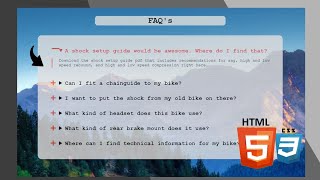 FAQ's  in HTML and CSS
