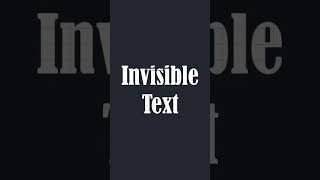 Hidden Secret to make Invisible Text #SHORTS screenshot 5