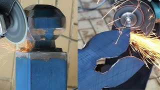 I make a Metal Square Tubing Fence Post, Top Cap Ball Knob - MIG Welding Project.