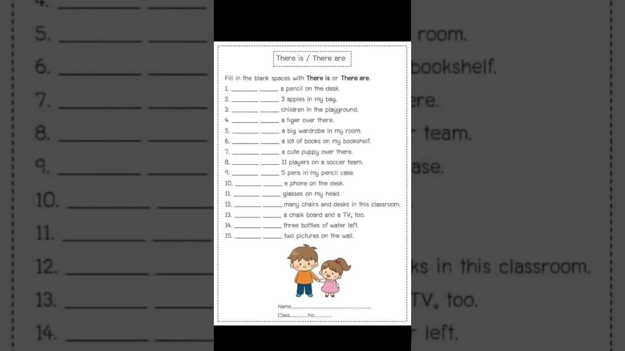 Test There Is There Are Klasa 4 test paper there is, there are ( fill in the blanks spaces with there