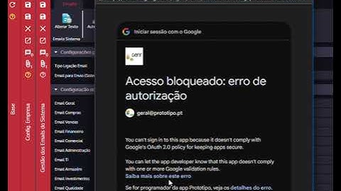 Configuração oauth no GERIR