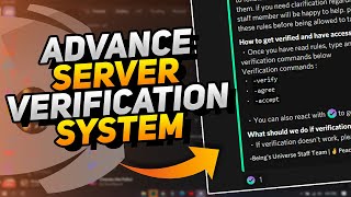 How To Make Advance Verification System In Discord Server 2021