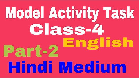 Model Activity Task Class-4 English Part-2 (Hindi Medium)Full solve #WBBSE