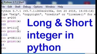 long & short integer in python in hindi