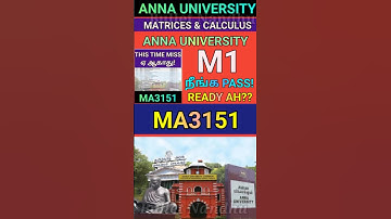 Anna University M1 Surely Pass Tips💯#shorts#annauniversity#regulation2021#ma3151#matrices#calculus