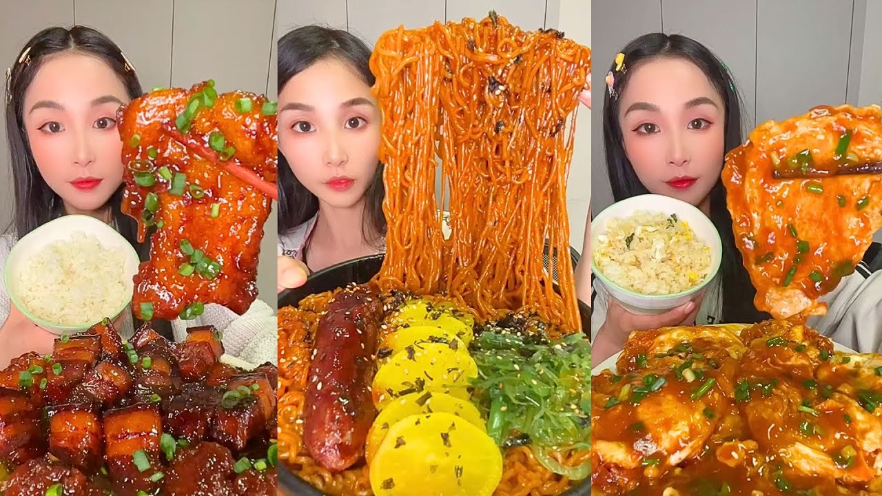 Insane Chinese Takeout Mukbang | Spicy Noodles, Rice Rolls & Crunchy Chicken ASMR 