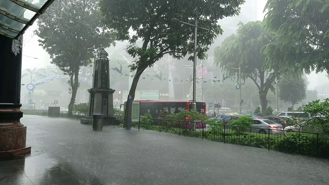シンガポールのスコール ゲリラ豪雨 Youtube