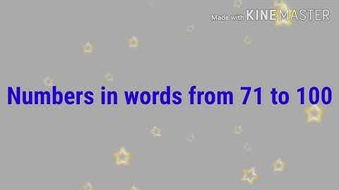Numbers in words from 71 to 100