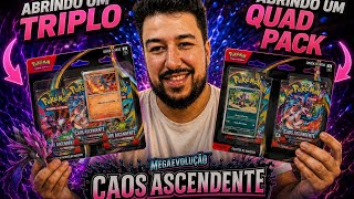 UM DE CADA - TRIPLO E QUAD PACK DE CAOS ASCENDENTE - POKEMON TCG
