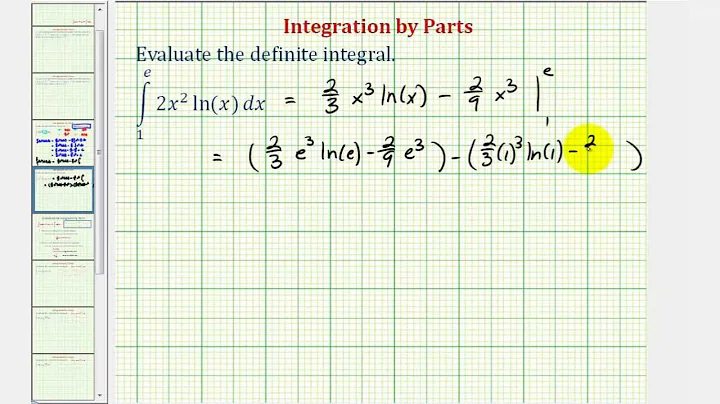 Ex: Integration by Parts - Definite Integral Involving a Quadratic and Natural Log Function