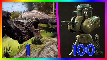 Fallout 76 - 1 Scorchbeast VS 100 Machinegun Turrets