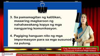 G12 FILIPINO Q1W8 AKADEMIK - Katitikan ng Pulong