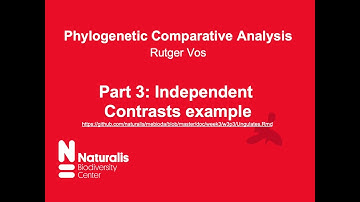 Phylogenetic comparative methods 3: independent contrasts example