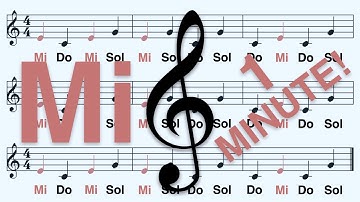 Treble Clef, How to Read Mi in 1 Minute - Note 3, Do Re... Ti, Adagio (Slow)