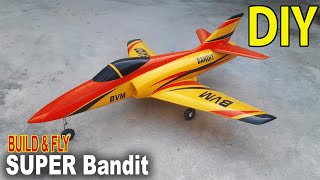 How to Make RC SUPER BANDIT Airplane | DIY Full Build & Flight Vedio By Rc Making