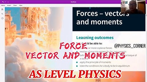 FORCES - VECTOR AND MOMENTS | AS LEVEL PHYSICS FROM COURSE BOOK.