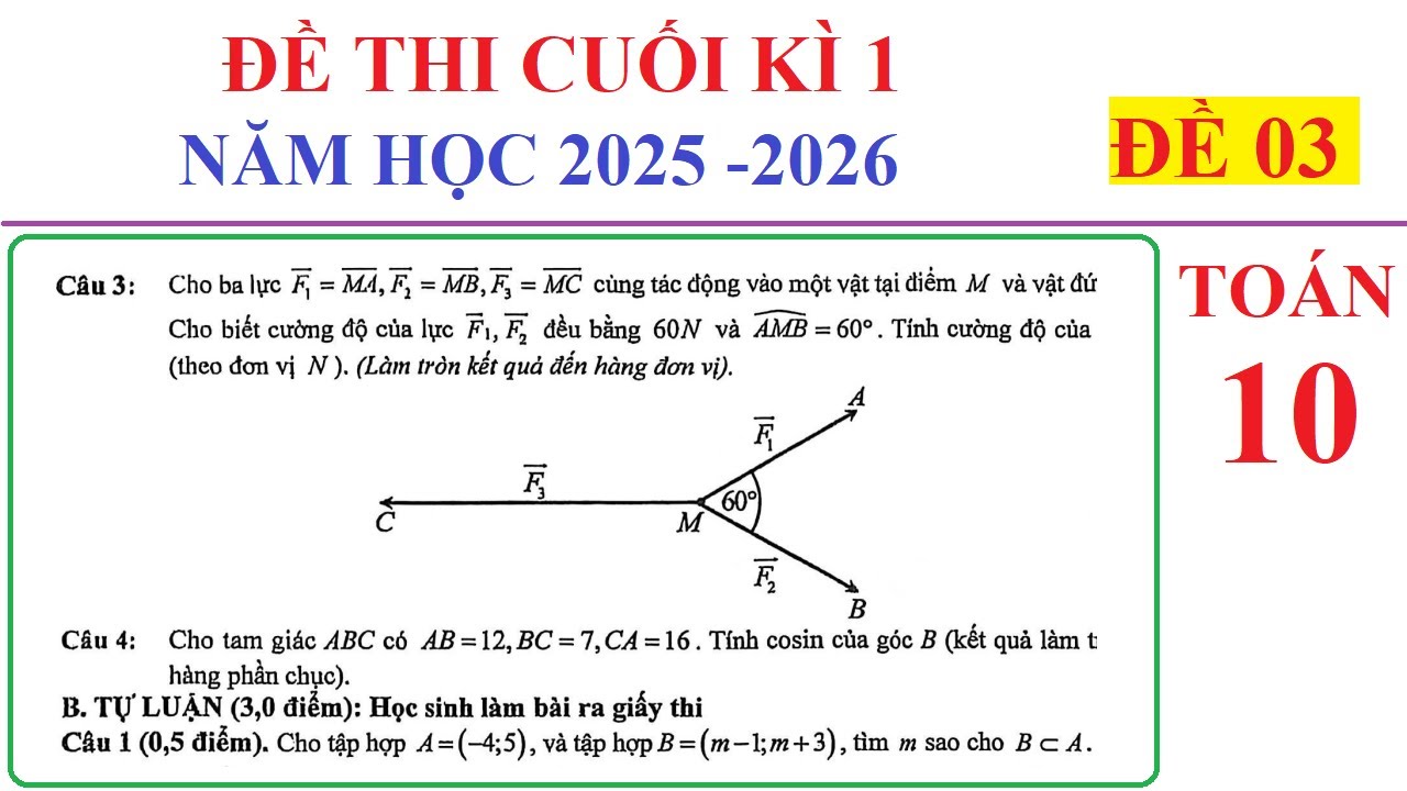 TOÁN 10 - ĐỀ 3 - ĐỀ THI CUỐI HỌC KÌ 1 TOÁN 10 NĂM 2025-2026. ÔN TẬP CUỐI HỌC KÌ 1