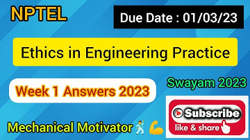 Ethics in Engineering Practice | Week 1 Quiz | Assignment 1 Solution | NPTEL | SWAYAM 2023