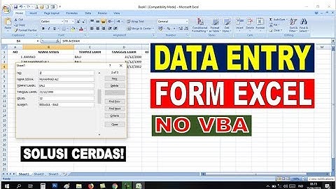 Cara Membuat Input Data di Excel dengan Form