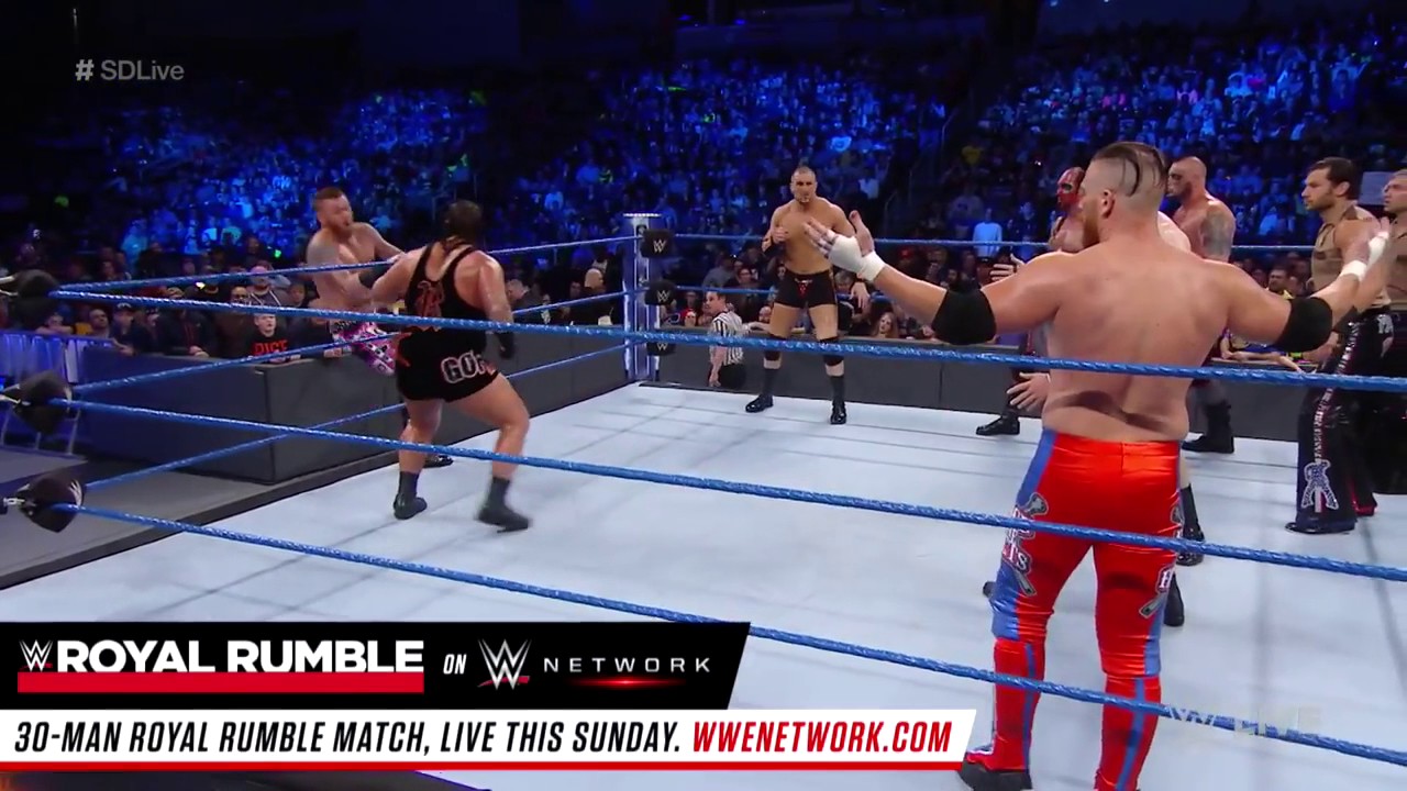 10-Man Over the Top Rope Challenge - Winner Enters Royal Rumble Match ...