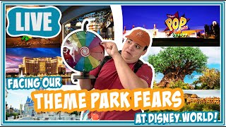 Live: Facing Our Theme Park Fears at Disney World!  Wheel of Horrifying  Disney World Livestream