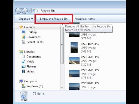 how to empty recycle bin in windows 7