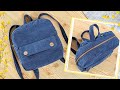 How to Make Your Own Square Denim Backpack with Zipper Out of Old Jeans | Upcycle Craft | Tutorial