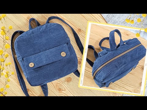 How to Make Your Own Square Denim Backpack with Zipper Out of Old Jeans ...