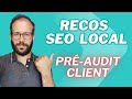 Recommandations SEO local (audit client hypnothérapeute)