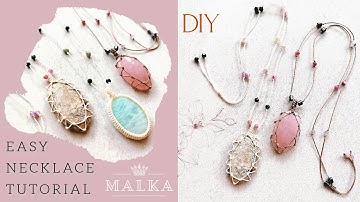 How to wrap your favorite stone | Simple Unisex Macrame Necklace Tutorial