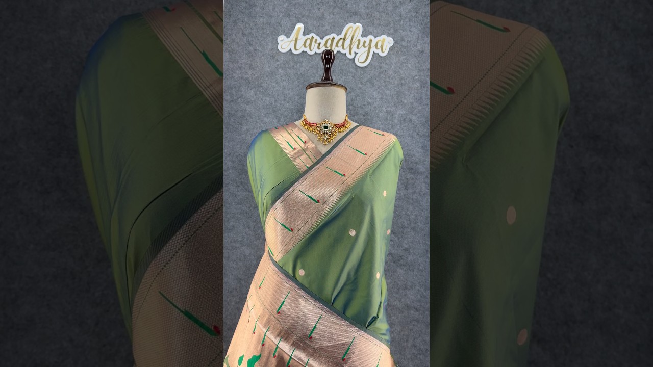 Kanchivaram Paithani Silk Big Parrot Zari Border Saree