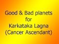 Good and Bad Planets for Cancer Ascendant (Karkataka Lagna)