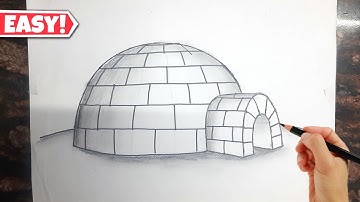Easy - Igloo Drawing || How to Draw Igloo House || Iglu drawing || Winter season Drawing
