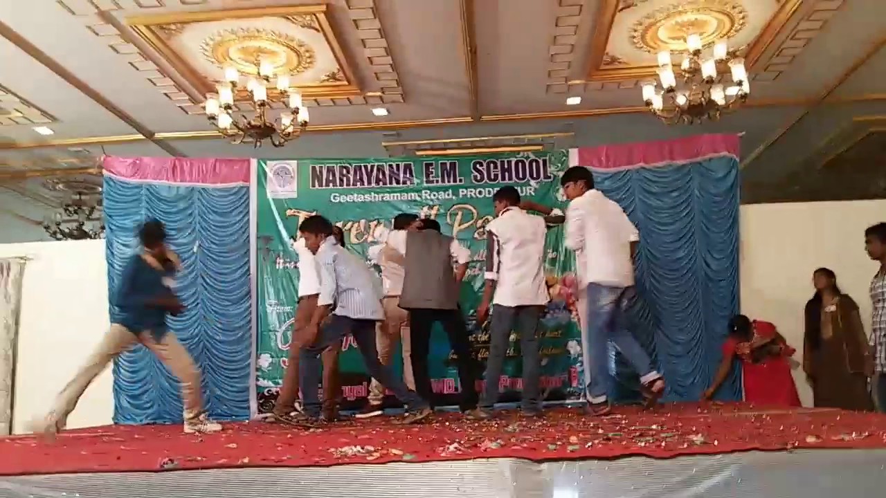 Narayana school farewell party dance by 10th class students - YouTube