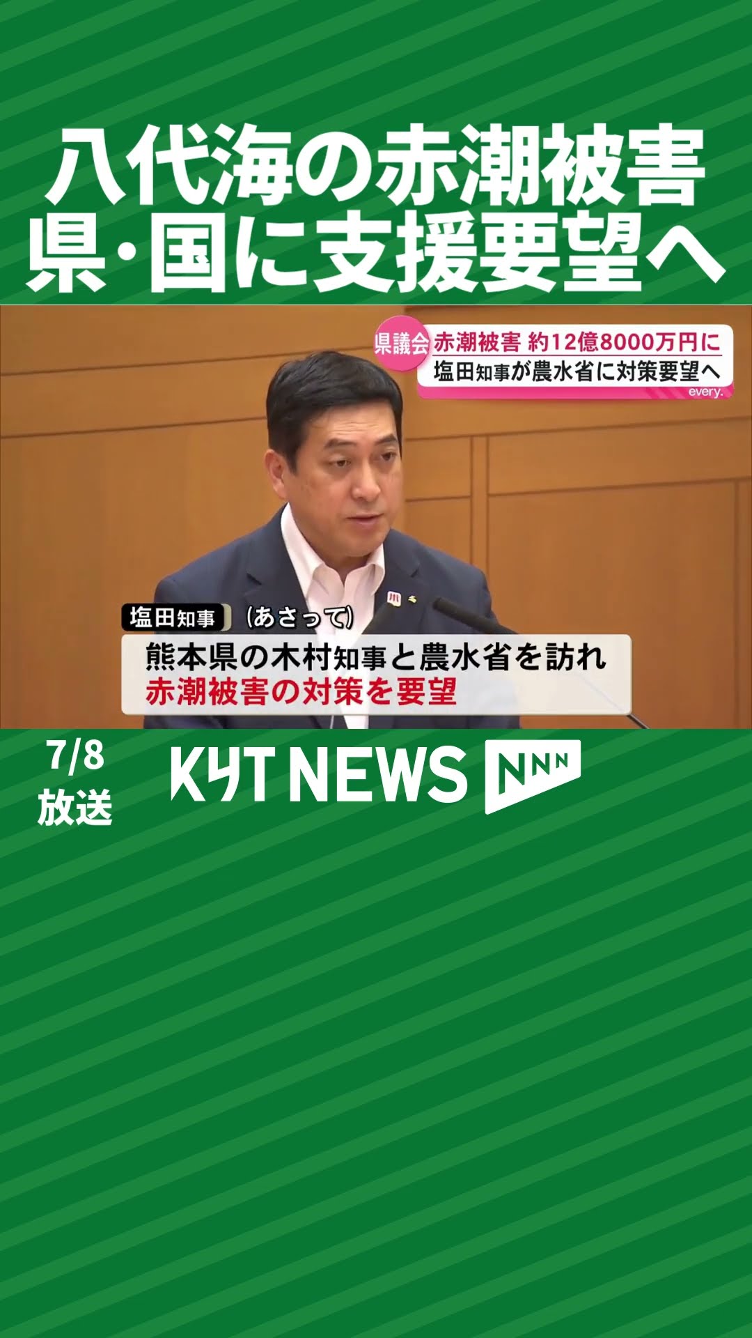 Red Tide Damage in Yatsushiro Sea Exceeds 1.2 Billion Yen