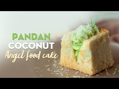 COCONUT - PANDAN ANGEL FOOD CAKE - Bánh GATO THIÊN THẦN vị dừa & lá nếp | Foci